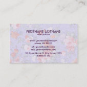 Kleurrijke Hand geschilderd rustieke bloem-Paarse  Visitekaartje (Achterkant)