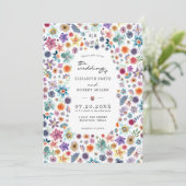 Kleurrijke Hand geschilderd Wildflower Garden brui Kaart (Staand voorkant)