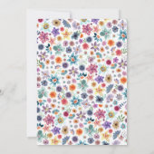 Kleurrijke Hand geschilderd Wildflower Garden brui Kaart (Achterkant)