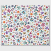 Kleurrijke Hand geschilderde lente Wildflower groe Cadeaupapier (Vlak)