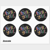 Kleurrijke hand getekend Dank u Ronde Sticker (Vel)