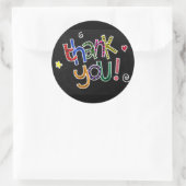 Kleurrijke hand getekend Dank u Ronde Sticker (Tas)