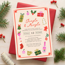 Kleurrijke Hand Getekende Jingle Mingle Kerstfeest