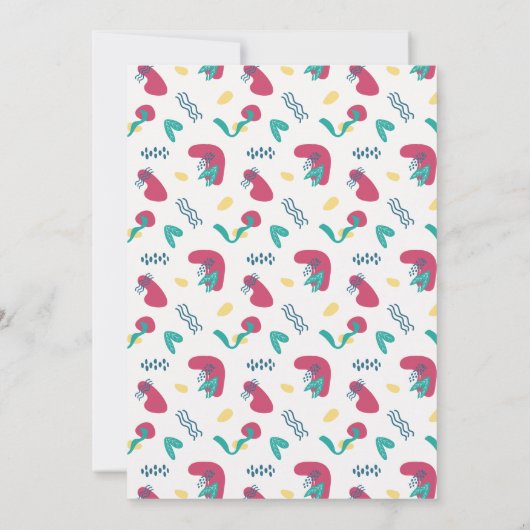 Kleurrijke Hand Getrokken 1e Verjaardag Foto Uitno Kaart (Achterkant)