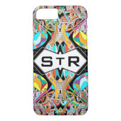 Kleurrijke Hand getrokken Abstract I Monogram Init Case-Mate iPhone Case (Achterkant)