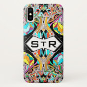 Kleurrijke Hand getrokken Abstract I Monogram Init Case-Mate iPhone Case (Achterkant)