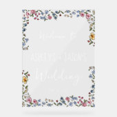 Kleurrijke hand getrokken bloemen Bruiloft welkom Acryl Bord (Voorkant)