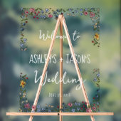 Kleurrijke hand getrokken bloemen Bruiloft welkom Acryl Bord (Neutraal)