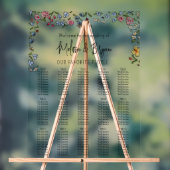 Kleurrijke hand getrokken bloemen Bruiloft zitgraf Acryl Bord (Neutraal)