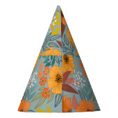 Kleurrijke Hand getrokken bloemen patroon Feesthoedjes (Achterkant)