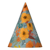 Kleurrijke Hand getrokken bloemen patroon Feesthoedjes (Links)