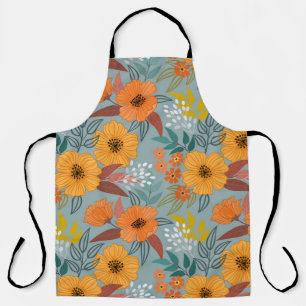 Kleurrijke Hand getrokken bloemen patroon Schort