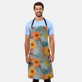Kleurrijke Hand getrokken bloemen patroon Schort (Gedragen)