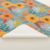 Kleurrijke Hand getrokken bloemen patroon Sherpa Deken (3/4)
