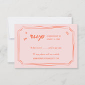 Kleurrijke Hand getrokken bruiloft eigenzinnige le RSVP Kaartje (Voorkant)