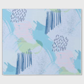 Kleurrijke hand getrokken dashspiralen en lijnen cadeaupapier (Vlak)