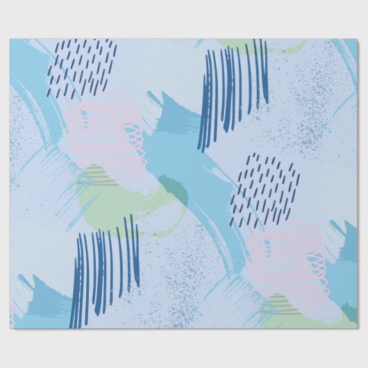 Kleurrijke hand getrokken dashspiralen en lijnen cadeaupapier (Vlak)