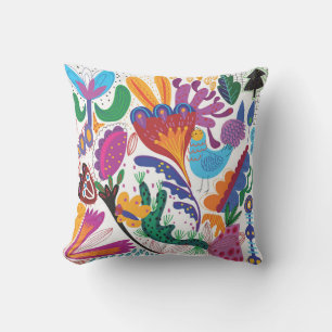 Kleurrijke Hand getrokken Floral & Planten Kussen