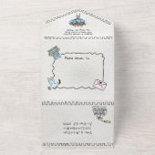 Kleurrijke Hand Getrokken funky Italië doodle brui All In One Uitnodiging (Buitenkant)