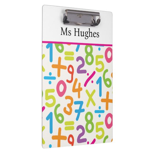 Kleurrijke Hand Getrokken Getallen Patroon - Leraa Klembord (Rechts)
