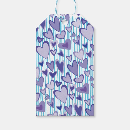Kleurrijke Hand getrokken harten cadeau Label Cadeaulabel (Voorkant)