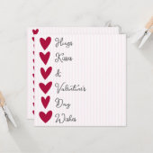 Kleurrijke Hand getrokken harten Kaart Sjabloon (Voorkant / Achterkant in situ)