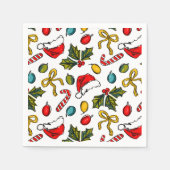 Kleurrijke Hand Getrokken Kerst Geïllustreerde Sch Servet (Voorkant)