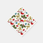 Kleurrijke Hand Getrokken Kerst Geïllustreerde Sch Servet (Hoek)