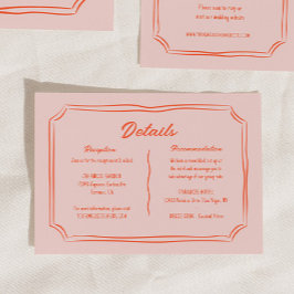 Kleurrijke Hand getrokken leuke bruiloft details Informatiekaartje