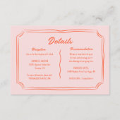 Kleurrijke Hand getrokken leuke bruiloft details Informatiekaartje (Voorkant)