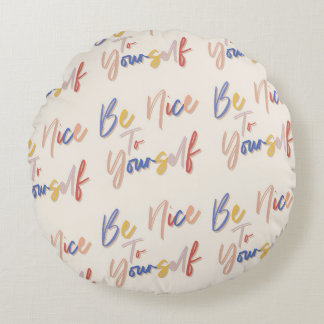 Kleurrijke Hand getrokken Motivatie Patroon Rond Kussen