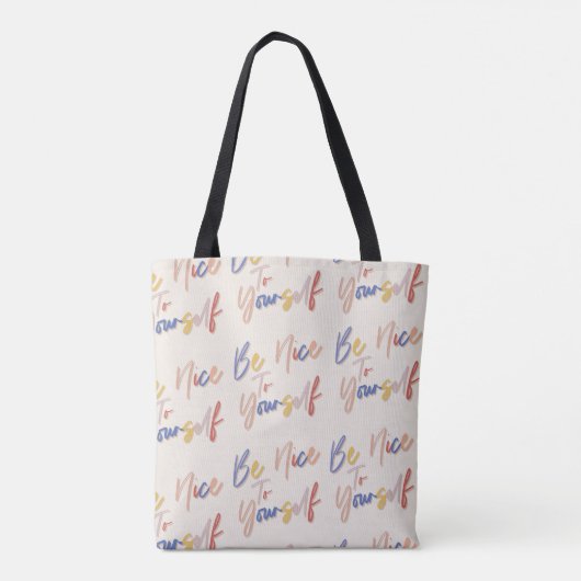Kleurrijke Hand getrokken Motivatie Patroon Tote Bag (Achterkant)