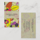 Kleurrijke Hand getrokken Retro Mode bloemontwerp Visitekaartje (Voorkant / Achterkant)