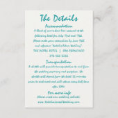 Kleurrijke Hand getrokken strand unieke bruiloft d Informatiekaartje (Voorkant)