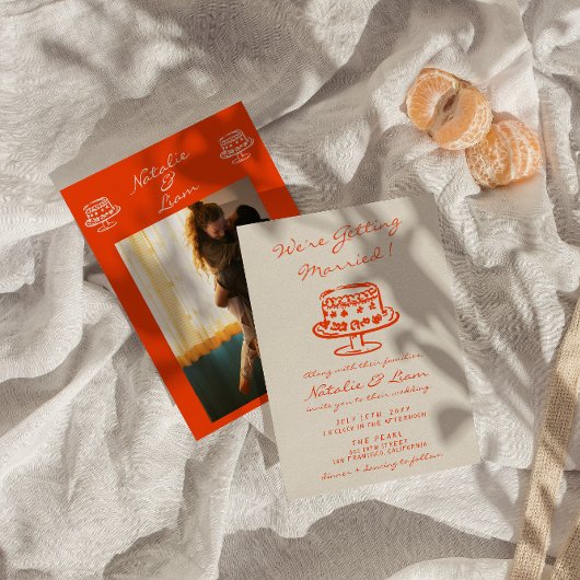 Kleurrijke Hand getrokken taart retro foto leuk br Kaart