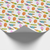 Kleurrijke hand getrokken waterverf ijspatroon cadeaupapier (Hoek)