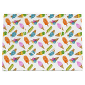 Kleurrijke hand getrokken waterverf ijspatroon groot cadeauzakje (Voorkant)