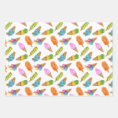 Kleurrijke hand getrokken waterverf ijspatroon inpakpapier vel (Voorkant)