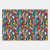 Kleurrijke Hand Prints Apple Hearts School thema Inpakpapier Vel (Voorkant)