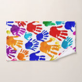 Kleurrijke Handafdruk Bad Handdoek (Handdoek)