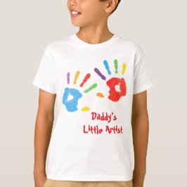 Kleurrijke handafdruk Papa's kleine kunstenaar T-shirt