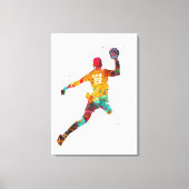 Kleurrijke Handbalspeler Canvas Afdruk (Voorkant)