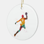 Kleurrijke Handbalspeler Keramisch Ornament (Links)