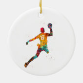 Kleurrijke Handbalspeler Keramisch Ornament (Achterkant)