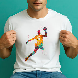 Kleurrijke Handbalspeler T-shirt