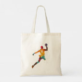 Kleurrijke Handbalspeler Tote Bag (Achterkant)