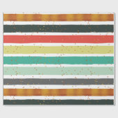 Kleurrijke handbediende strepen met goudglitter cadeaupapier (Vlak)