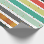 Kleurrijke handbediende strepen met goudglitter cadeaupapier (Hoek)
