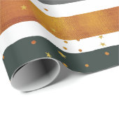 Kleurrijke handbediende strepen met goudglitter cadeaupapier (Rol Hoek)