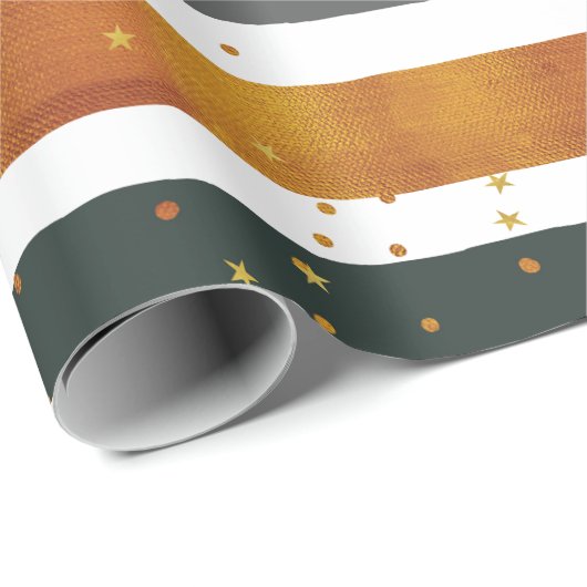 Kleurrijke handbediende strepen met goudglitter cadeaupapier (Rol Hoek)